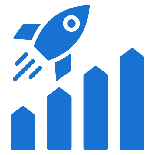 Growth icon representing increased ROI from video marketing